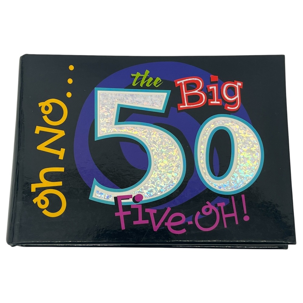 Amscan The Big 50 Oh No Five-OH 50th Birthday Photo Album Black Holographic
